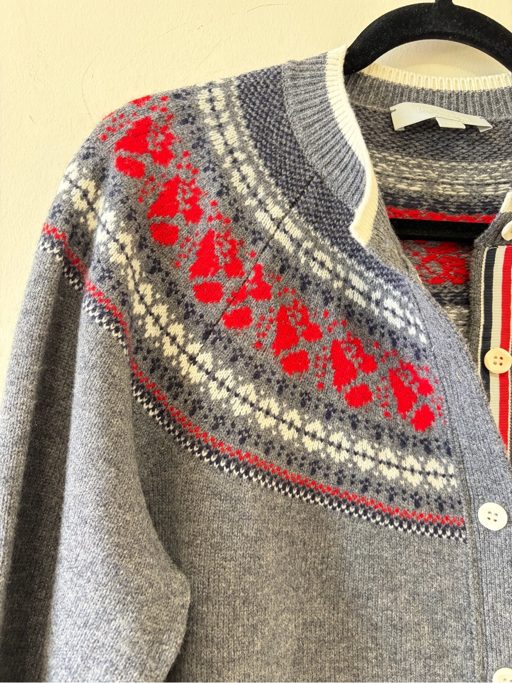 The Rumere Rose Icelandic Fair Isle Wool Cardigan Size 42 - Picture 3 of 10
